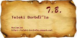 Teleki Borbála névjegykártya